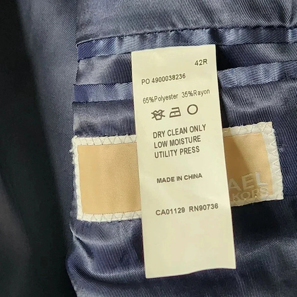 MICHAEL Michael Kors Houndstooth Two Button Blazer Sports Jacket Mens Size 42R - Picture 6 of 6